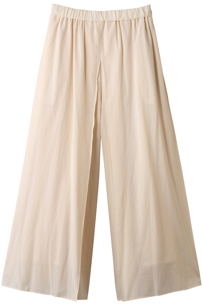 PLAIN PEOPLE コットンボイルガーゼタンブラーボックスプリーツパンツ (アイボリー, 3) プレインピープル ELLE SHOP PLAIN PEOPLE コットンボイルガーゼタンブラーボックスプリーツパンツ (アイボリー, 3) プレインピープル ELLE SHOP