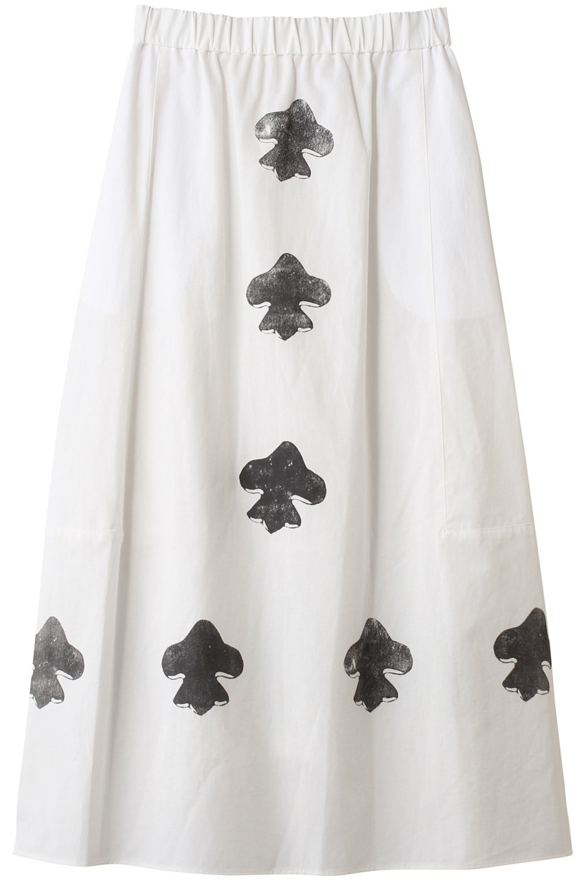 プレインピープル/PLAIN PEOPLEの綿麻高密度ツイルビスコチートバルーンスカート(オフホワイト×ブラック/A1553FS 353)