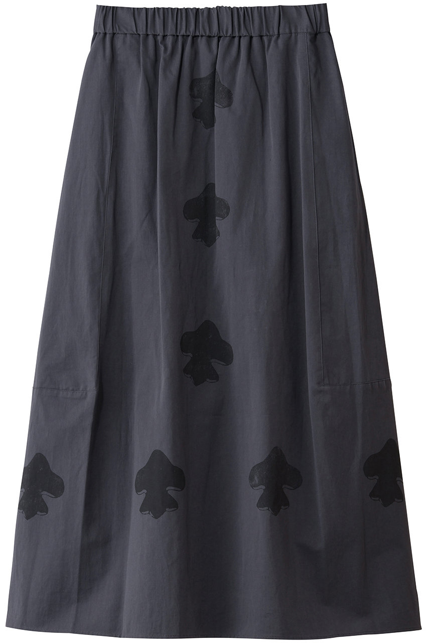 プレインピープル/PLAIN PEOPLEの綿麻高密度ツイルビスコチートバルーンスカート(グレー×ブラック/A1553FS 353)