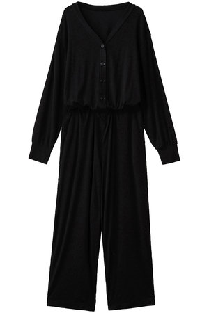 プレインピープル/PLAIN PEOPLEのリヨセルハーフミラノリブVネックオールインワン(110600/110606)