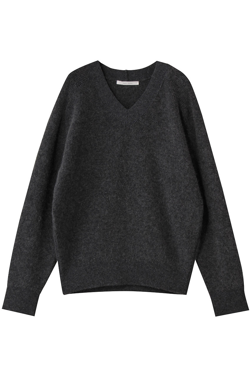 プレインピープル/PLAIN PEOPLEのヤクペーパーVネックニット(チャコールグレー/A1553KSW410)