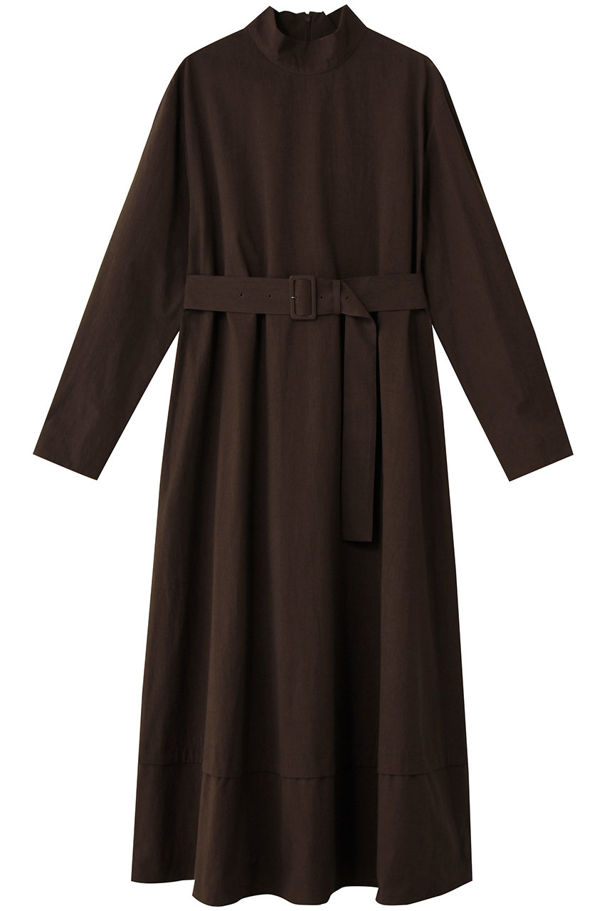 PLAIN PEOPLE COTTON SABREモンクベルテッドワンピース (ブラウン, F) プレインピープル ELLE SHOP