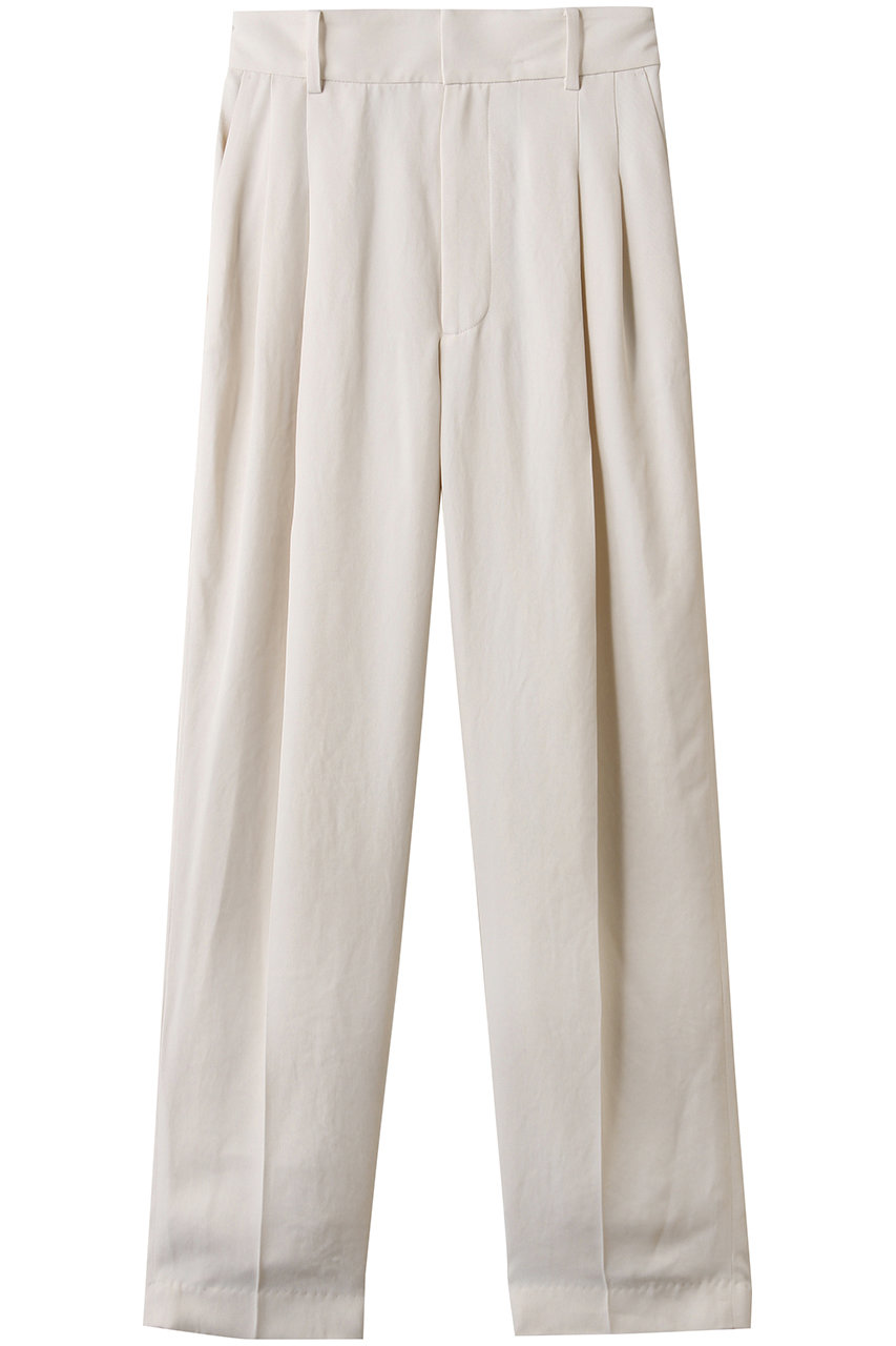 プレインピープル/PLAIN PEOPLEのアセテートギャバジンタックテーパードパンツ(アイボリー/A1553FP 407)