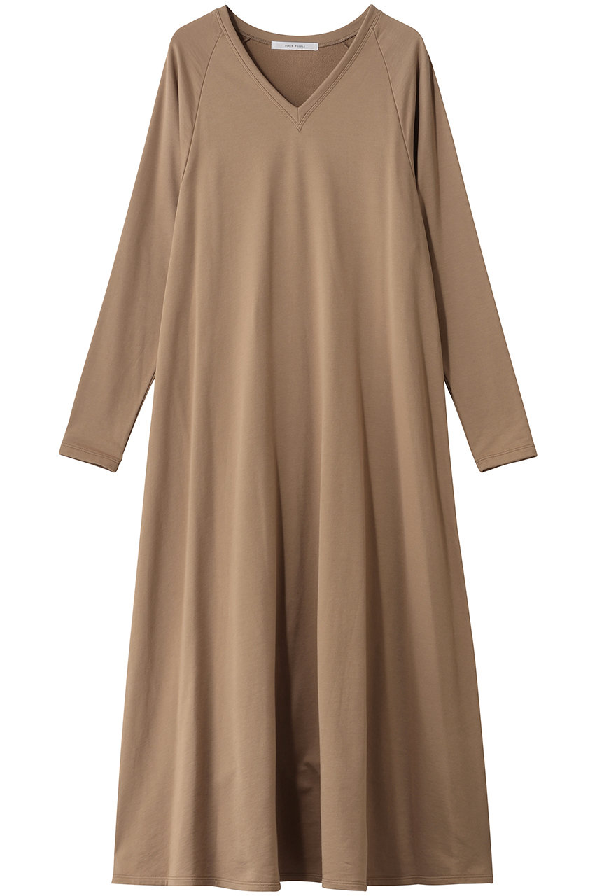 プレインピープル/PLAIN PEOPLEのミニ裏毛長袖ワンピース(ベージュ/A1553UA 332)