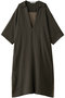 ウールリネンコットンワッシャーカフタンドレス プレインピープル/PLAIN PEOPLE カーキグレー