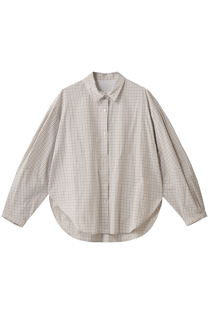 プレインピープル/PLAIN PEOPLEのオーガニックチェック/コットンウールビエラシャツ(ベージュ×ブラック/A1553FB 536)