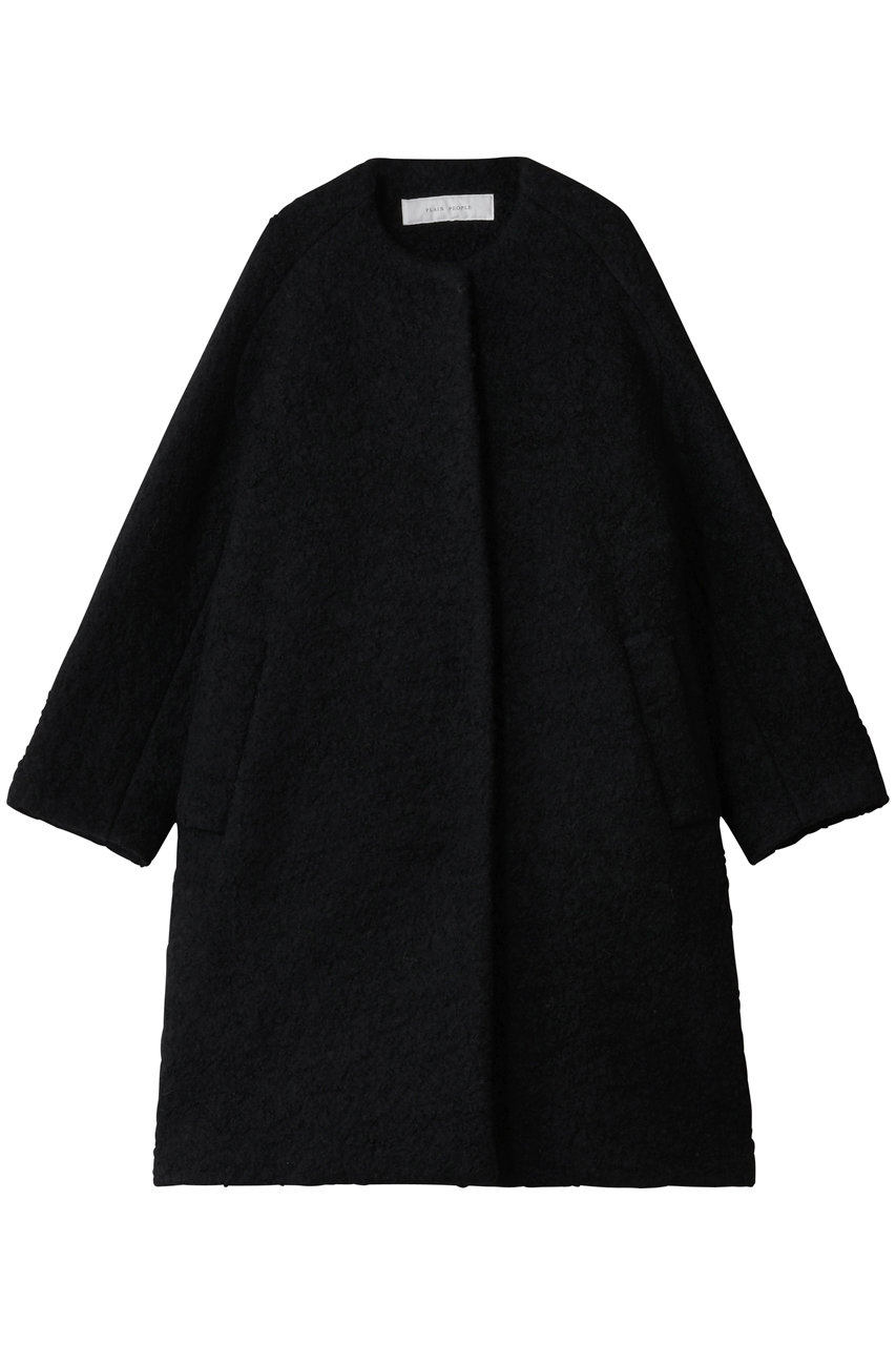 PLAIN PEOPLE ループインレイノーカラーコート (ブラック, 2) プレインピープル ELLE SHOP PLAIN PEOPLE ループインレイノーカラーコート (ブラック, 2) プレインピープル ELLE SHOP