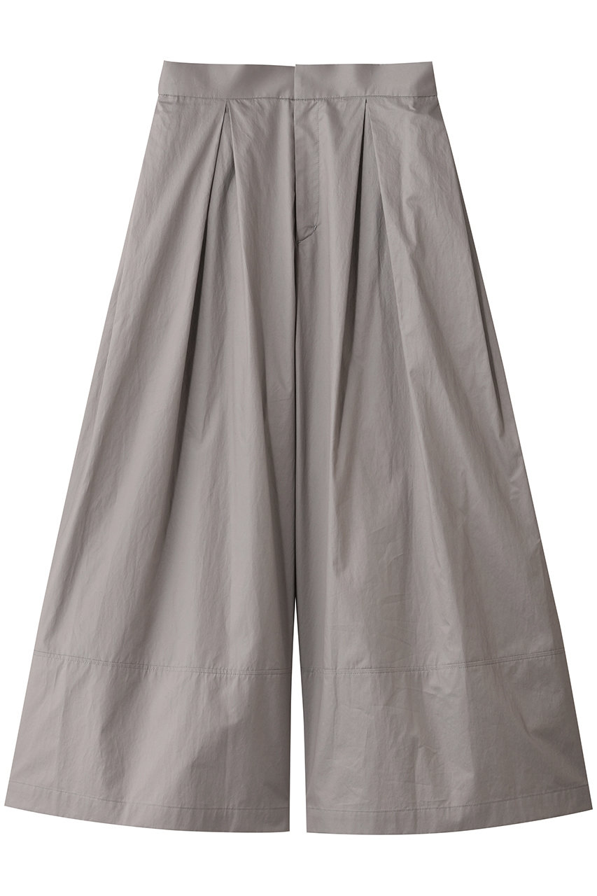PLAIN PEOPLE コンパクトツイルタックワイドパンツ (グレー, 3) プレインピープル ELLE SHOP