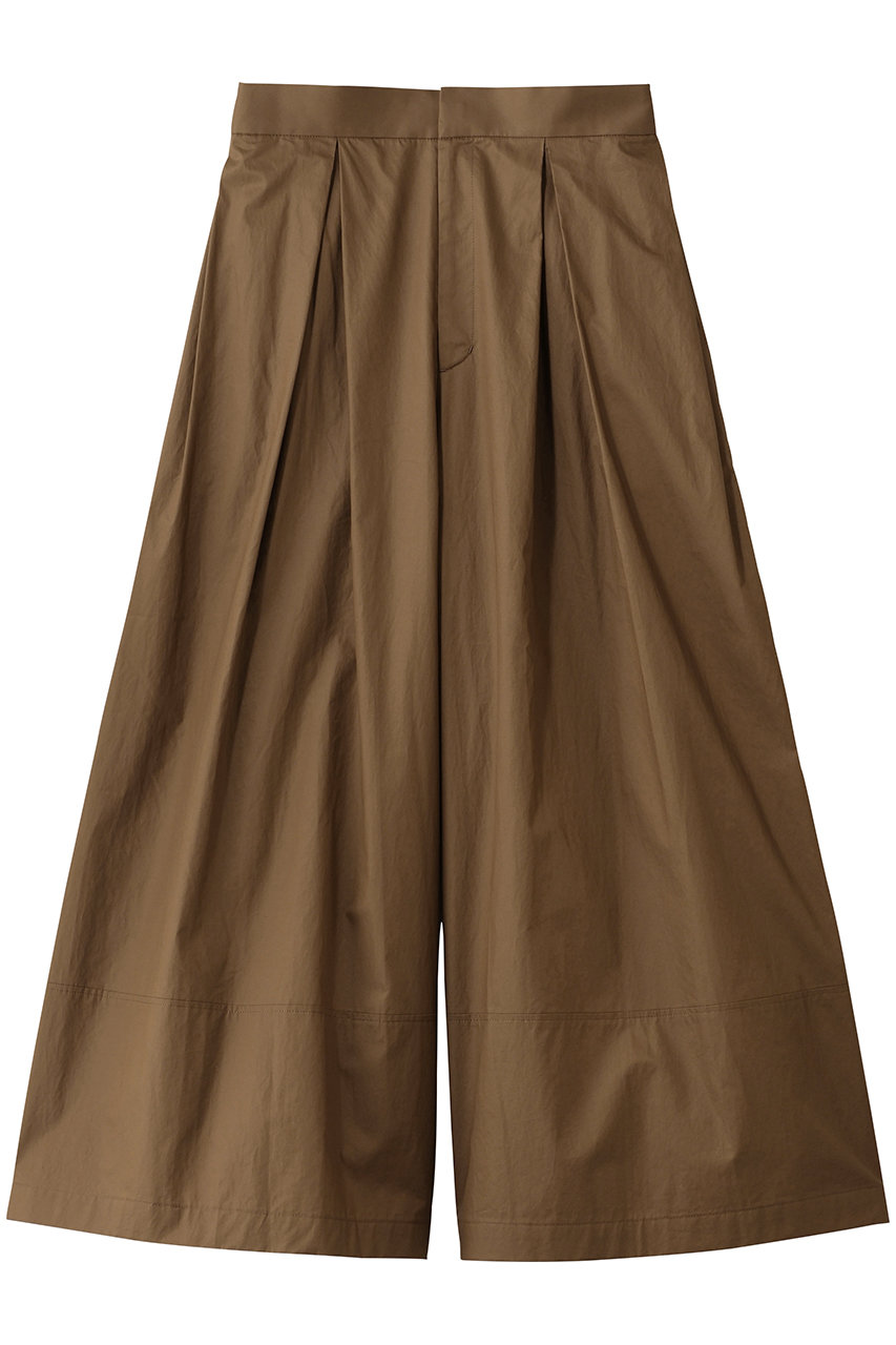 PLAIN PEOPLE コンパクトツイルタックワイドパンツ (ブラウン, 2) プレインピープル ELLE SHOP
