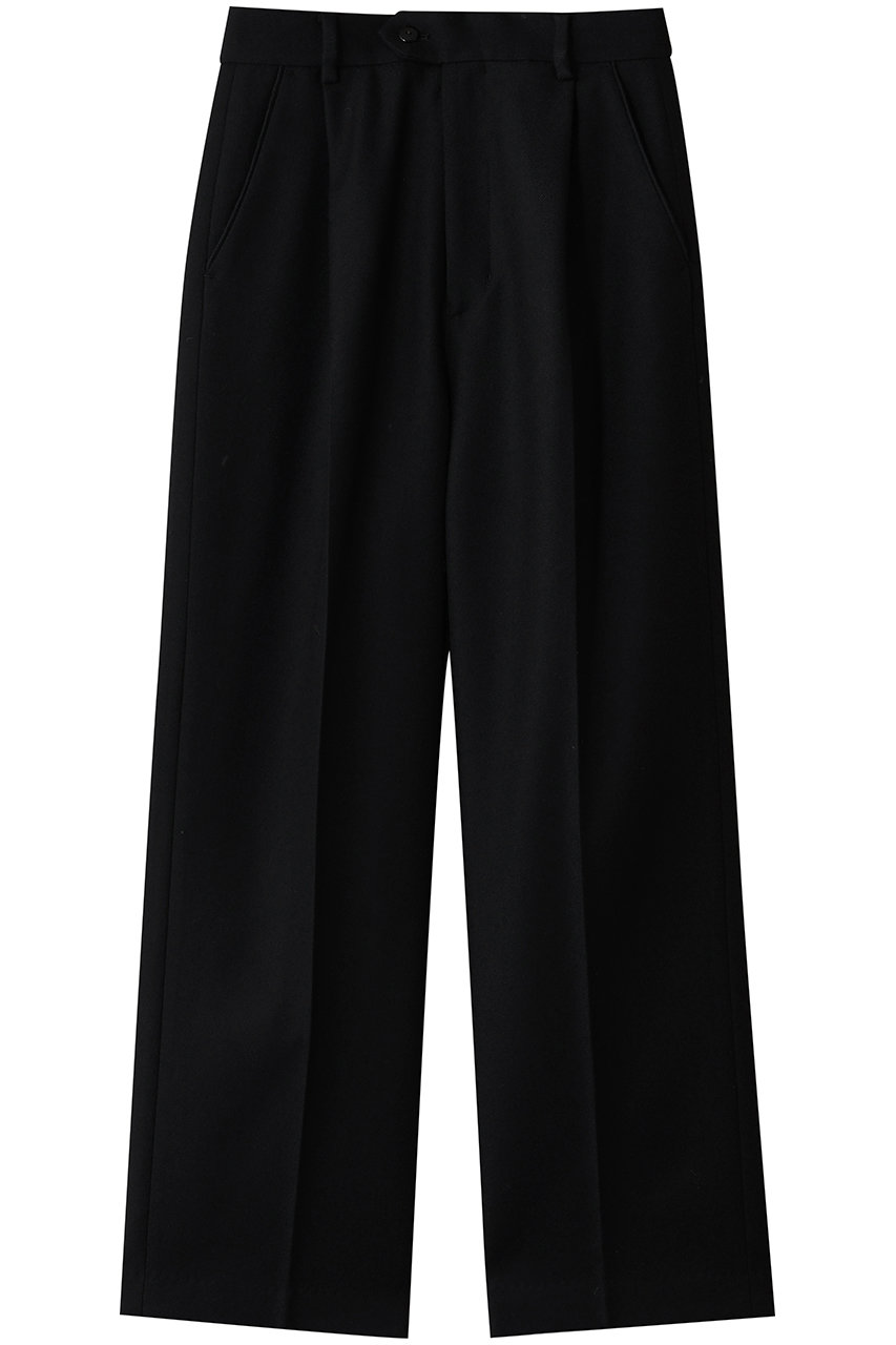 プレインピープル/PLAIN PEOPLEのウールボタニークリアテーパードパンツ(ブラック/A1553FP 502)