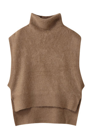 プレインピープル/PLAIN PEOPLEのMONAアルパカニュアンスネックニットベスト(110300/110301)