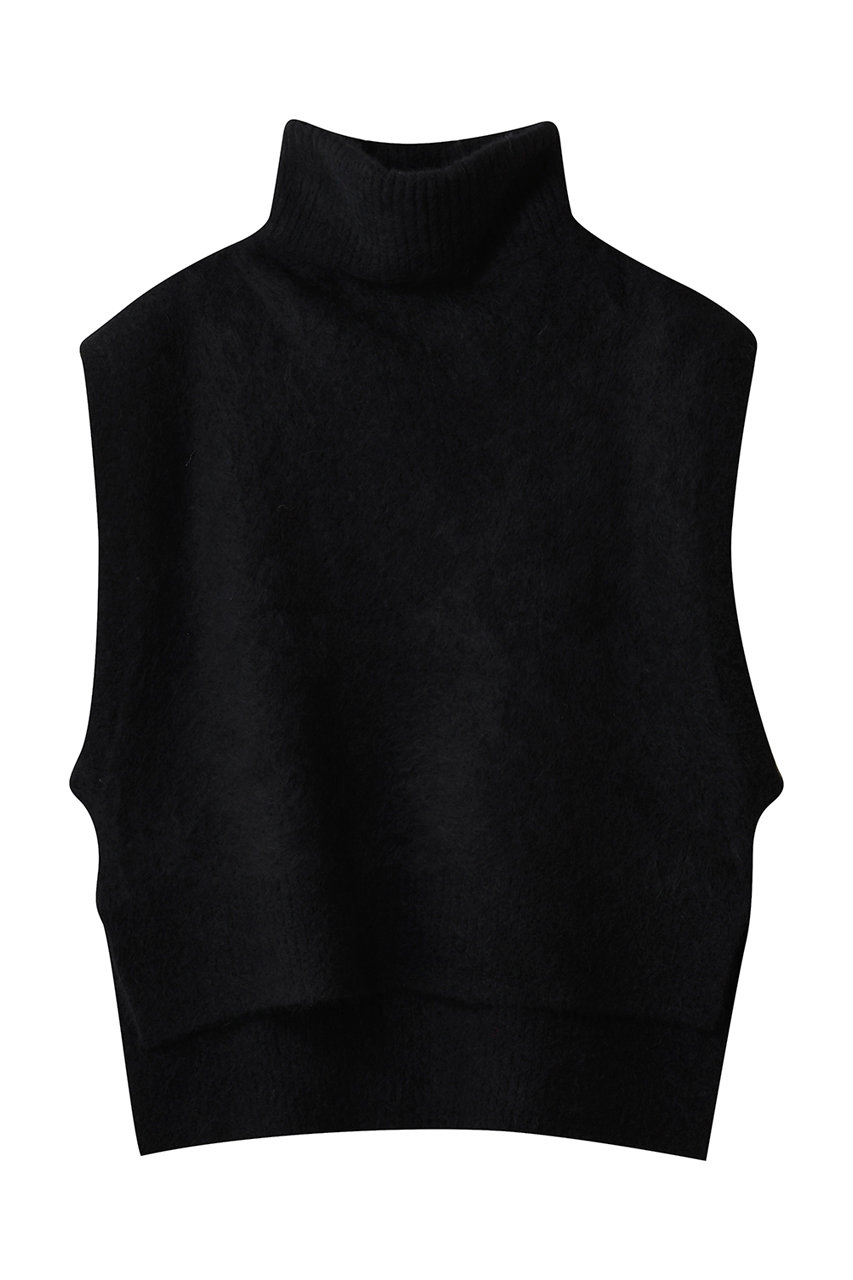 プレインピープル/PLAIN PEOPLEのMONAアルパカニュアンスネックニットベスト(ブラック/A1553KSW545)