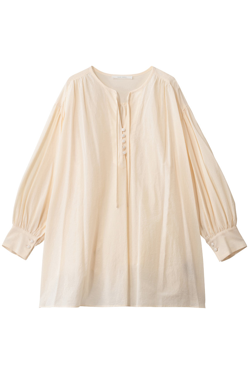 プレインピープル/PLAIN PEOPLEのコットンボイルガーゼタンブラースモックブラウス(アイボリー/A1553FB 334)