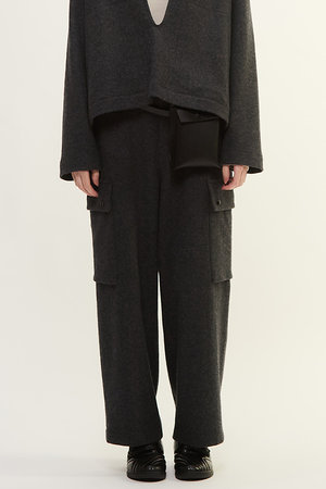 プレインピープル/PLAIN PEOPLEのマットフィニッシュウールジャージカーゴパンツ(110600/110605)