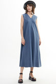 ダブルガーゼVネックノースリーブワンピース