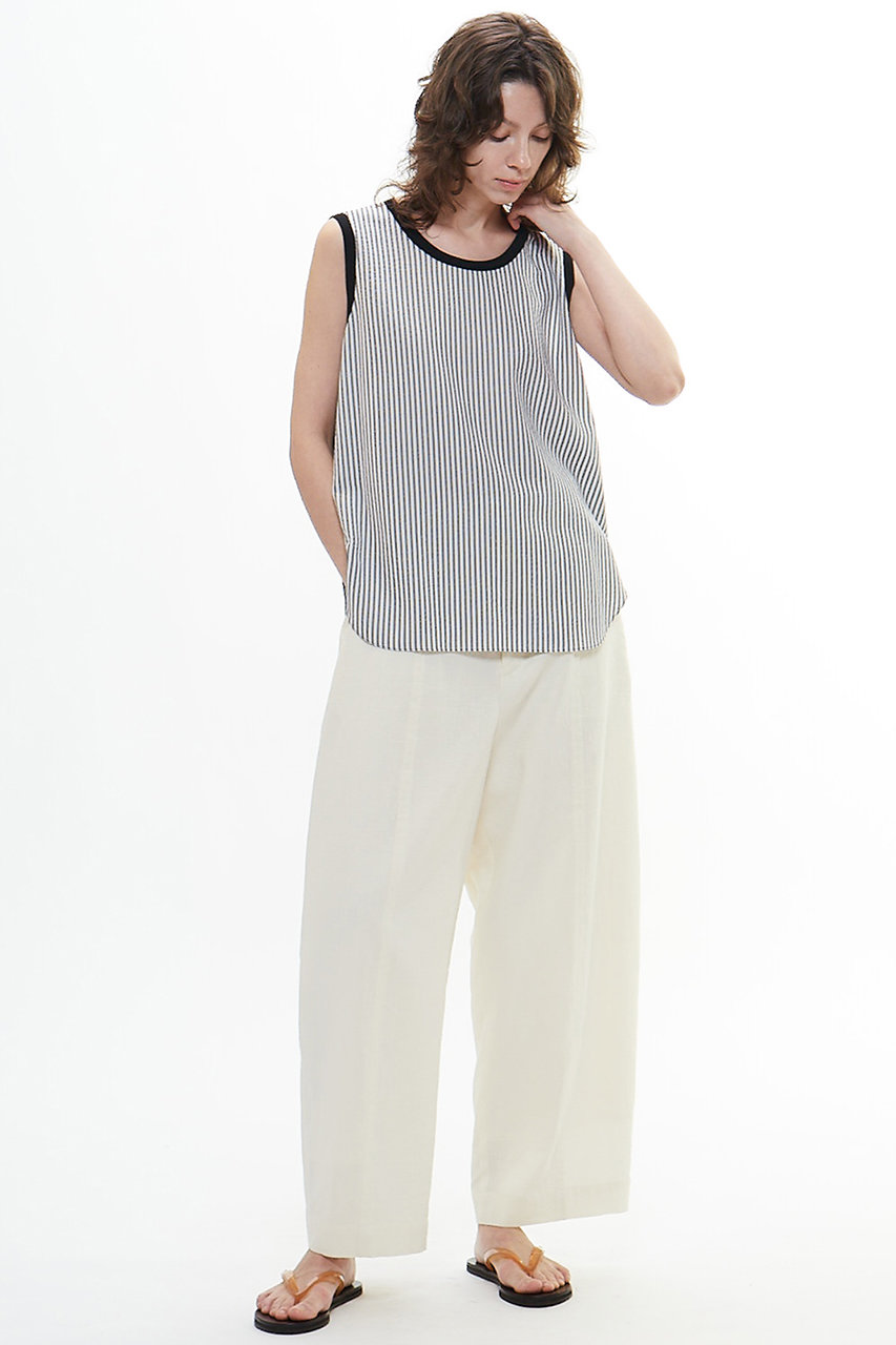 PLAIN PEOPLE ダブルガーゼカーブパンツ (アイボリー, 4) プレインピープル ELLE SHOP PLAIN PEOPLE ダブルガーゼカーブパンツ (アイボリー, 4) プレインピープル ELLE SHOP