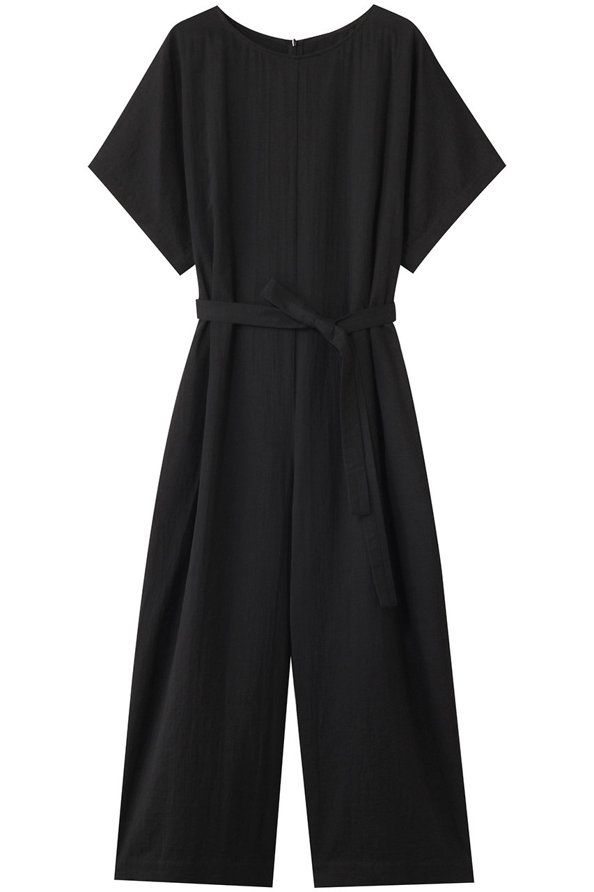 PLAIN PEOPLE ダブルガーゼウエストベルトオールインワン (ブラック, 2) プレインピープル ELLE SHOP PLAIN PEOPLE ダブルガーゼウエストベルトオールインワン (ブラック, 2) プレインピープル ELLE SHOP