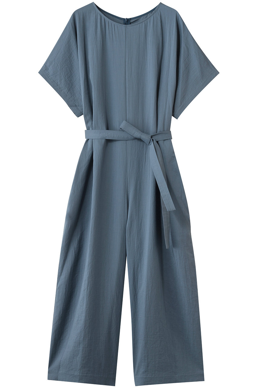 PLAIN PEOPLE ダブルガーゼウエストベルトオールインワン (ブルーグレー, 2) プレインピープル ELLE SHOP PLAIN PEOPLE ダブルガーゼウエストベルトオールインワン (ブルーグレー, 2) プレインピープル ELLE SHOP