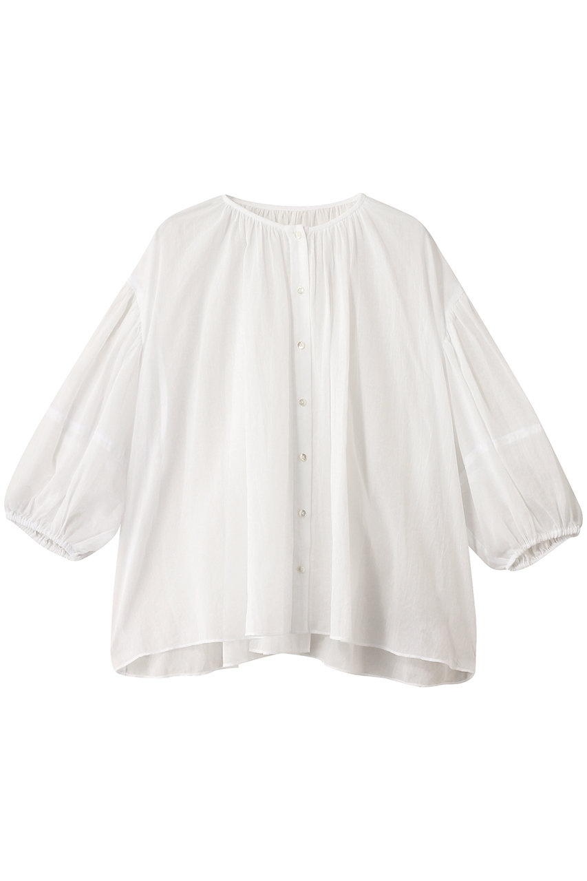 プレインピープル/PLAIN PEOPLEのボイルギャザーブラウス(ホワイト/A1553FB 110)