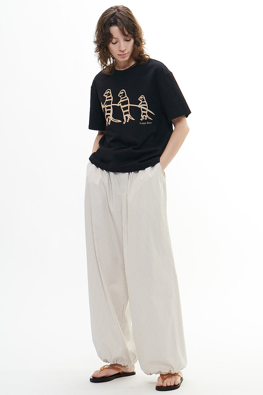 PLAIN PEOPLE ストライプタイプライターイージーパンツ (ライトベージュ, 2) プレインピープル ELLE SHOP PLAIN PEOPLE ストライプタイプライターイージーパンツ (ライトベージュ, 2) プレインピープル ELLE SHOP