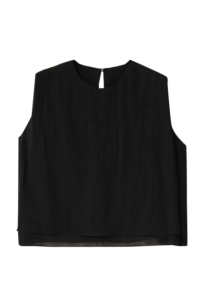 PLAIN PEOPLE ナチュラルリネンガーゼノースリーブブラウス (ブラック, F) プレインピープル ELLE SHOP PLAIN PEOPLE ナチュラルリネンガーゼノースリーブブラウス (ブラック, F) プレインピープル ELLE SHOP