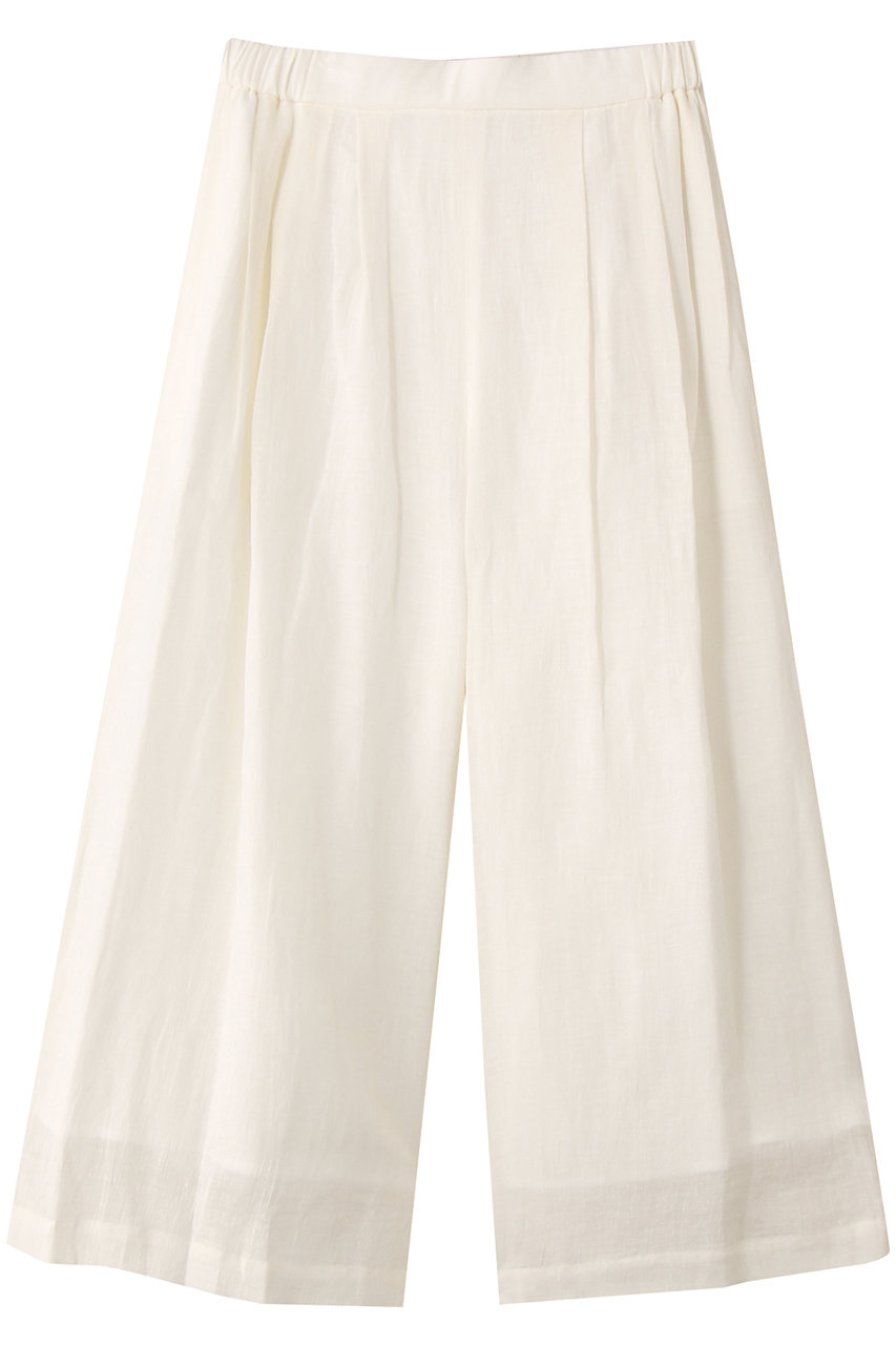 PLAIN PEOPLE ナチュラルリネンガーゼワイドクロップドパンツ (オフホワイト, 4(L)) プレインピープル ELLE SHOP PLAIN PEOPLE ナチュラルリネンガーゼワイドクロップドパンツ (オフホワイト, 4(L)) プレインピープル ELLE SHOP
