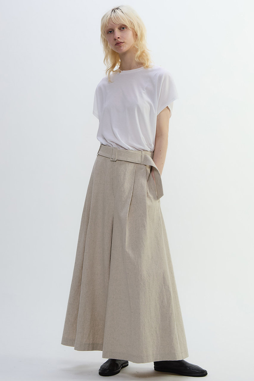 PLAIN PEOPLE コットンリネンラミーキャンバスタック入りフレアーパンツ (ベージュ, 3(M)) プレインピープル ELLE SHOP PLAIN PEOPLE コットンリネンラミーキャンバスタック入りフレアーパンツ (ベージュ, 3(M)) プレインピープル ELLE SHOP