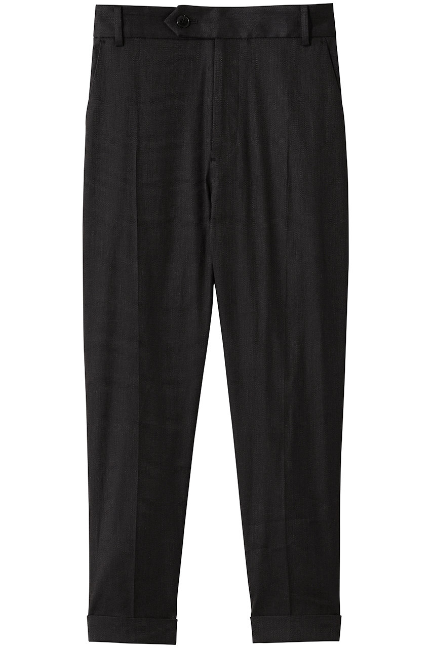 プレインピープル/PLAIN PEOPLEのリネンレーヨンストレッチテーパードパンツ(ブラック/A1553FP 210)