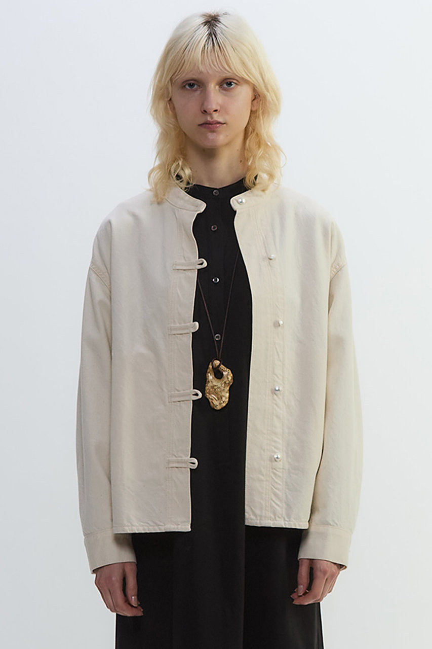 PLAIN PEOPLE デニムバンドカラーブルゾン (オフホワイト, 2) プレインピープル ELLE SHOP PLAIN PEOPLE デニムバンドカラーブルゾン (オフホワイト, 2) プレインピープル ELLE SHOP