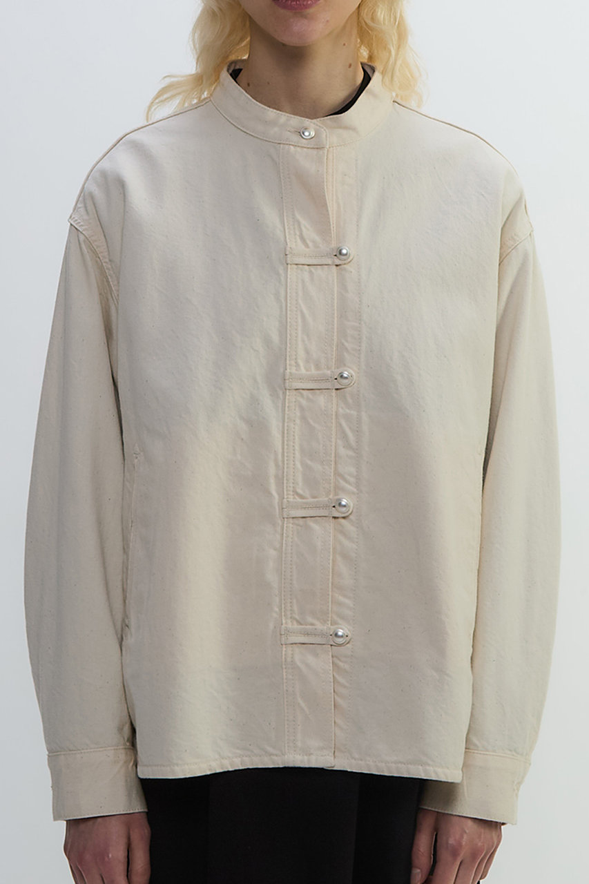 PLAIN PEOPLE(プレインピープル)｜デニムバンドカラーブルゾン/オフ