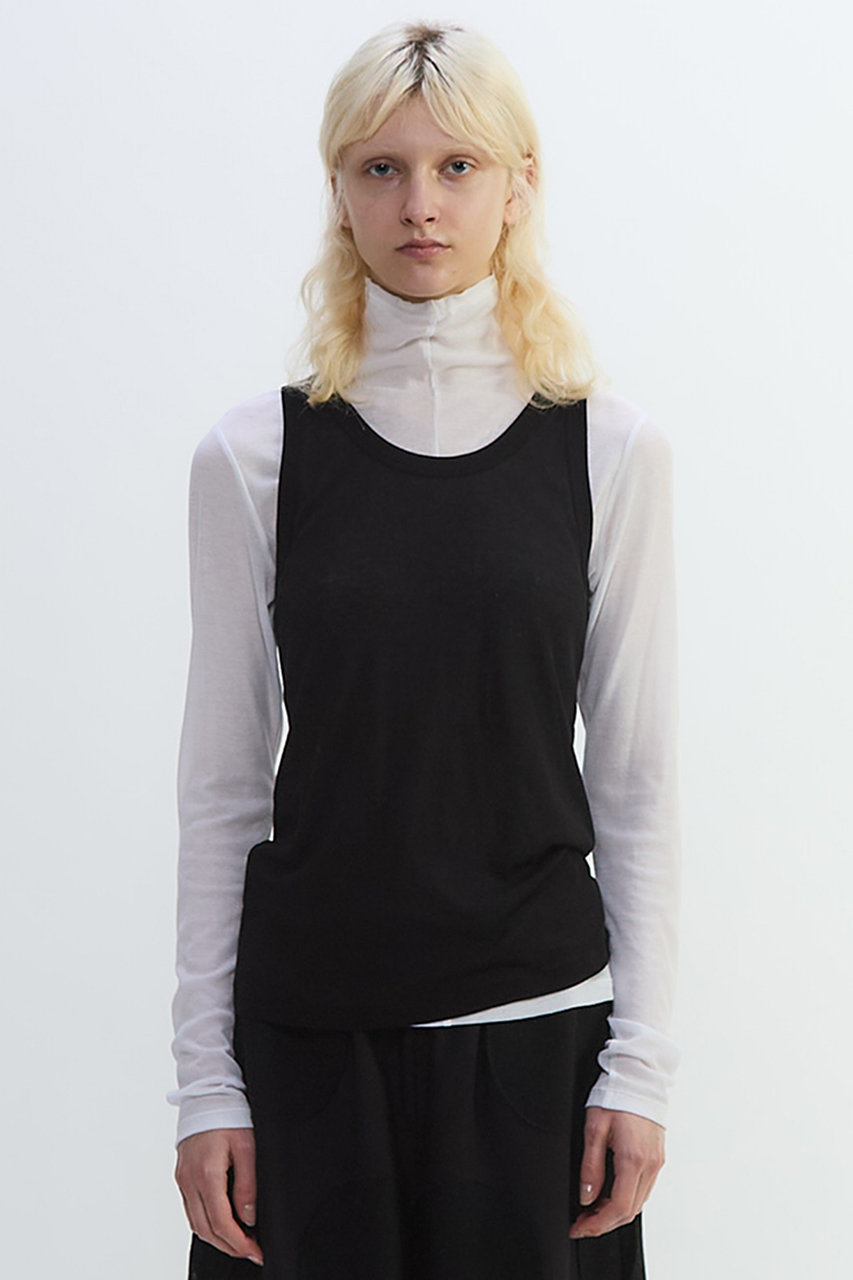 PLAIN PEOPLE シア―ハイツイストフライスタンクトップレイヤードTシャツ (ホワイト×ブラック, F) プレインピープル ELLE SHOP PLAIN PEOPLE シア―ハイツイストフライスタンクトップレイヤードTシャツ (ホワイト×ブラック, F) プレインピープル ELLE SHOP
