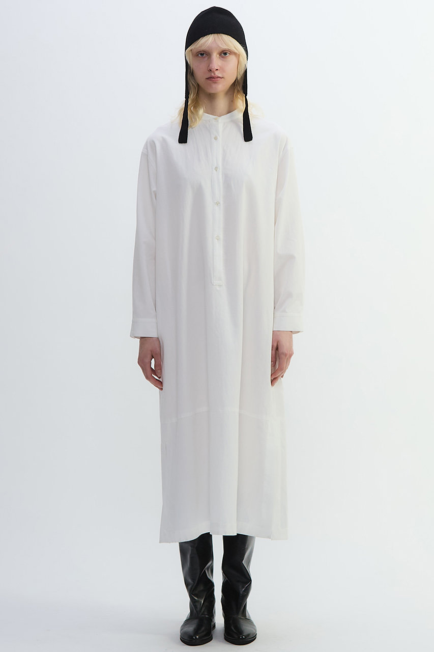 プレインピープル 美品 リネン 7分袖 バンドカラー シャツ ワンピース PLAIN PEOPLE(プレインピープル)|【予約販売】綿麻高密度ツイル