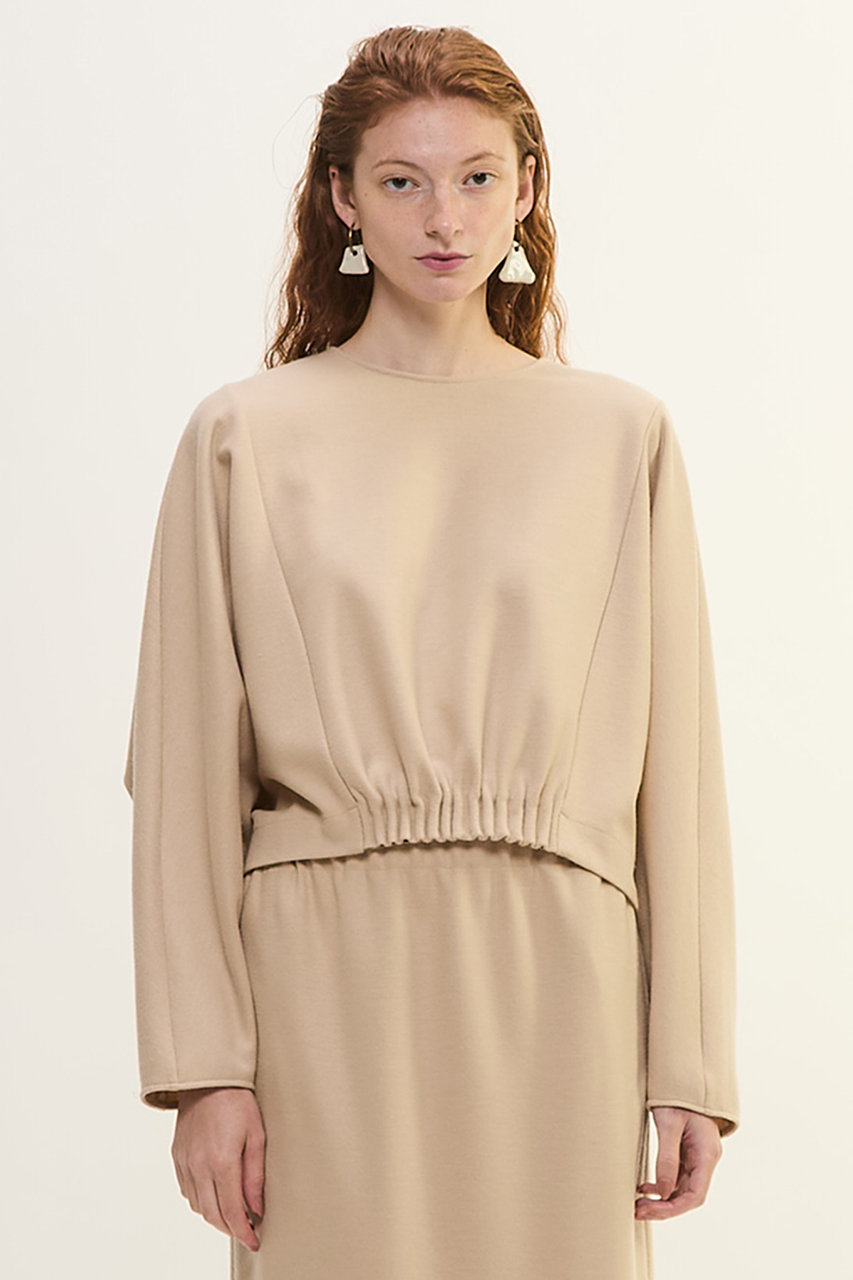 PLAIN PEOPLE ダンボールジャージ/ミルドジャージゴムタックドルマンプルオーバー (ベージュ, F) プレインピープル ELLE SHOP PLAIN PEOPLE ダンボールジャージ/ミルドジャージゴムタックドルマンプルオーバー (ベージュ, F) プレインピープル ELLE SHOP