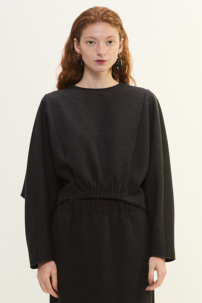 PLAIN PEOPLE ダンボールジャージ/ミルドジャージゴムタックドルマンプルオーバー (チャコールグレー, F) プレインピープル ELLE SHOP PLAIN PEOPLE ダンボールジャージ/ミルドジャージゴムタックドルマンプルオーバー (チャコールグレー, F) プレインピープル ELLE SHOP