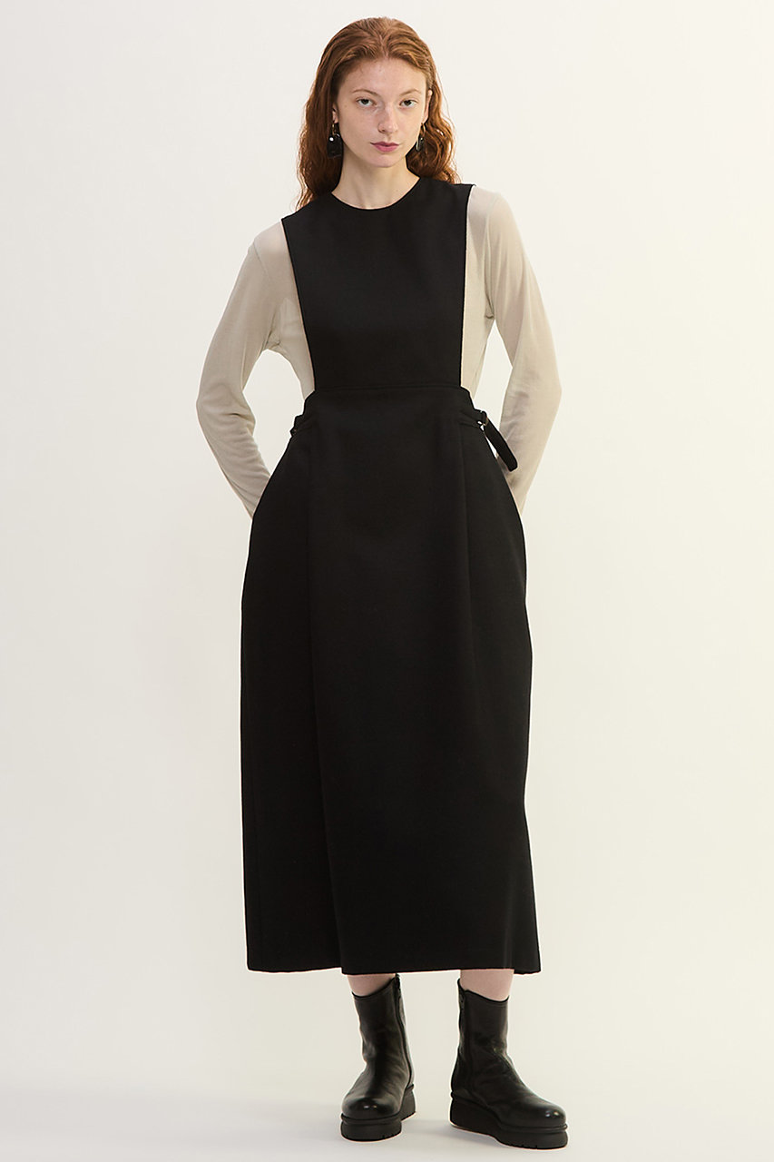 PLAIN PEOPLE(プレインピープル)｜ウールボタニーワンピース/ブラック