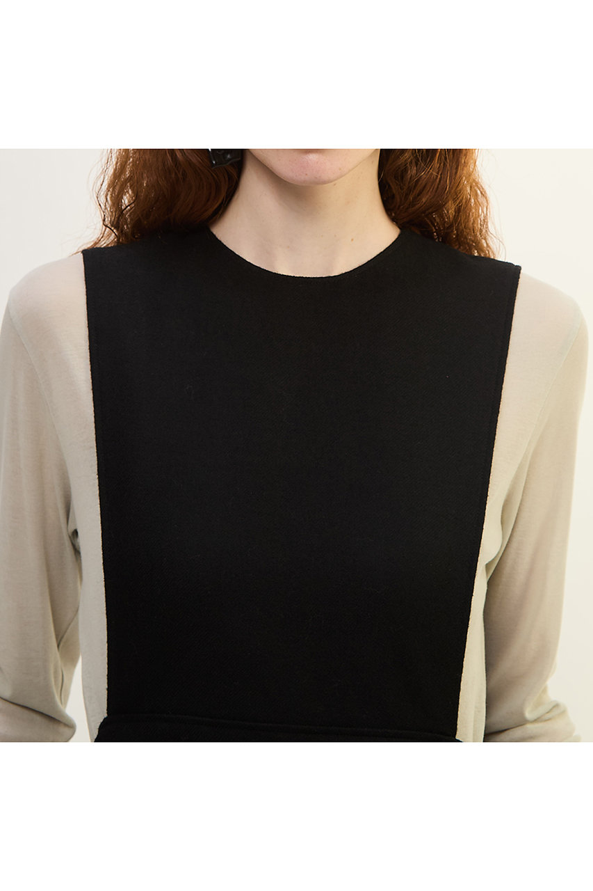 美品 PLAIN PEOPLE プレインピープル ウール プルオーバー バックスリット カットソー 3 ブラック レディース 古着 中古 USED PLAIN PEOPLE(プレインピープル)｜ウールボタニーワンピース/ブラック