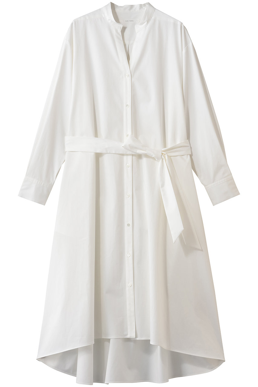 プレインピープル/PLAIN PEOPLEの開襟シャツワンピース(ホワイト/A1561FA 007)