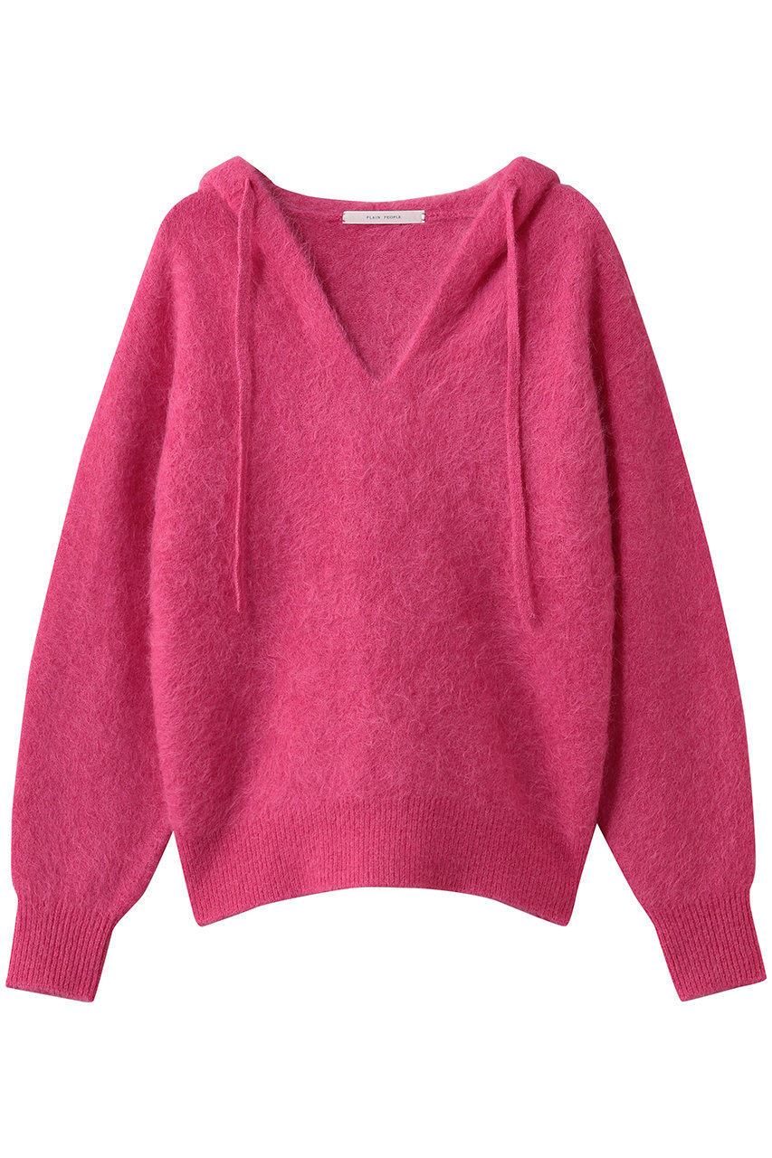 PLAIN PEOPLE アルパカナイロンニットフーディー (ピンク, F) プレインピープル ELLE SHOP