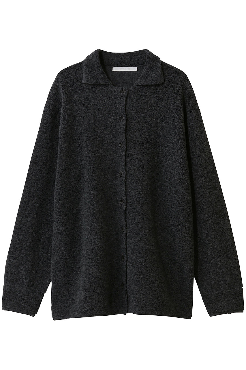 プレインピープル/PLAIN PEOPLEのBONDパイルニットシャツカーディガン(チャコール/A1561KCD010)