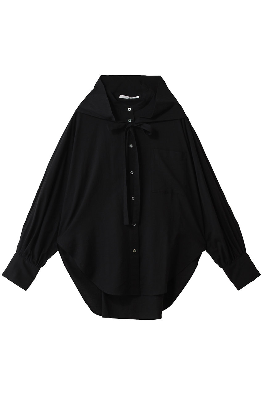 プレインピープル/PLAIN PEOPLEのコットンシルクビエラタイプライターチェックブラウス(ブラック/A1561FB 133)