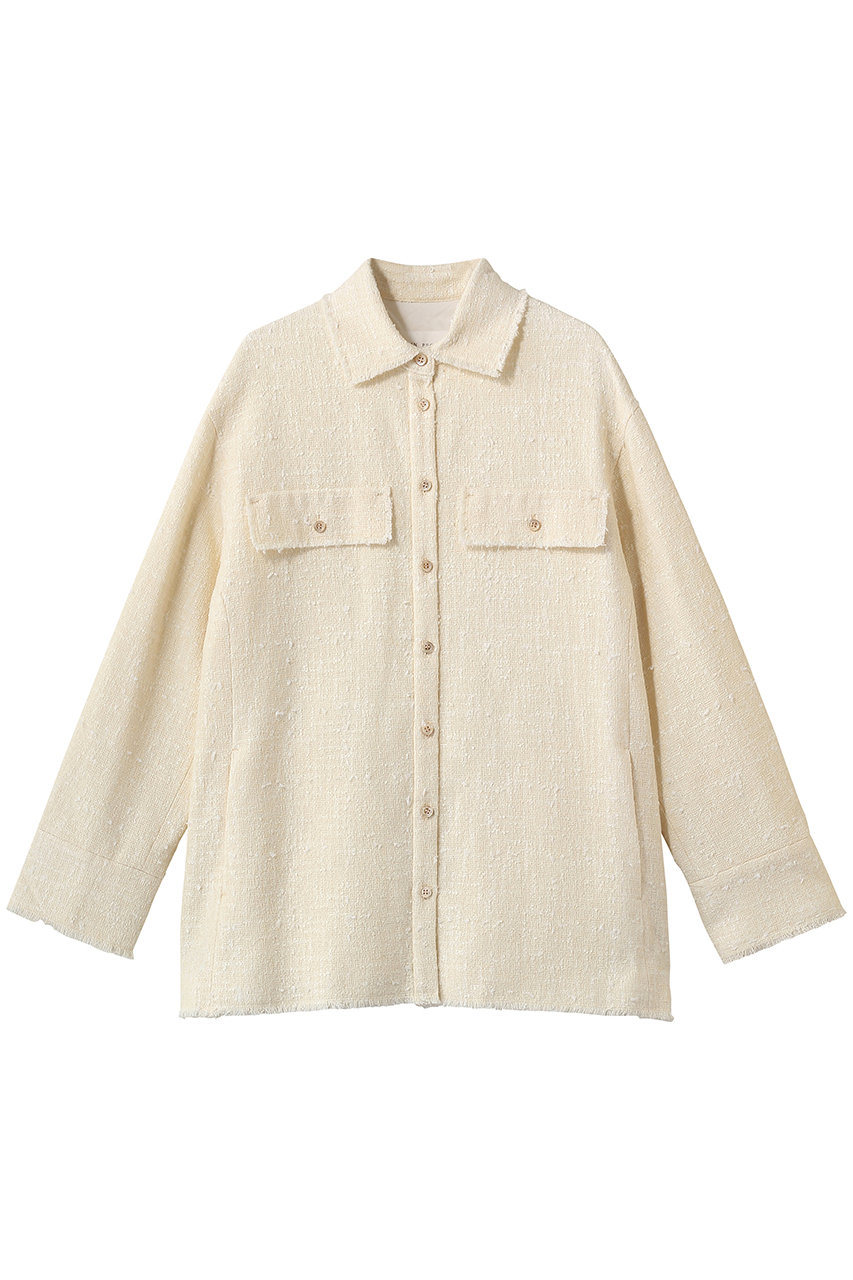 プレインピープル/PLAIN PEOPLEのツイードシャツジャケット(オフホワイト/A1561FJ 102)