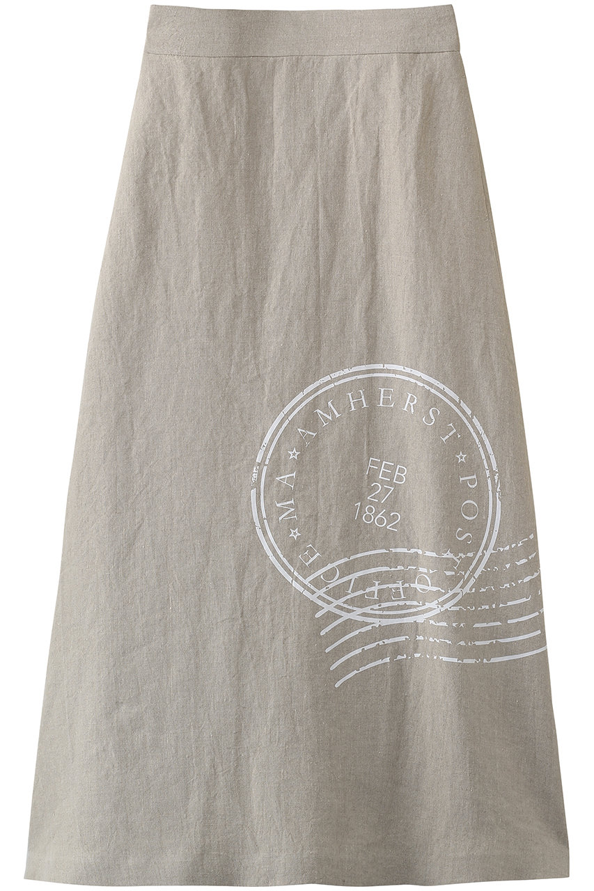 プレインピープル/PLAIN PEOPLEのビッグロゴリネンスカート(ベージュ/A1561FS 202)