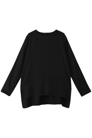 プレインピープル/PLAIN PEOPLEのキュプラサテンクルーネックブラウス(110400/110403)