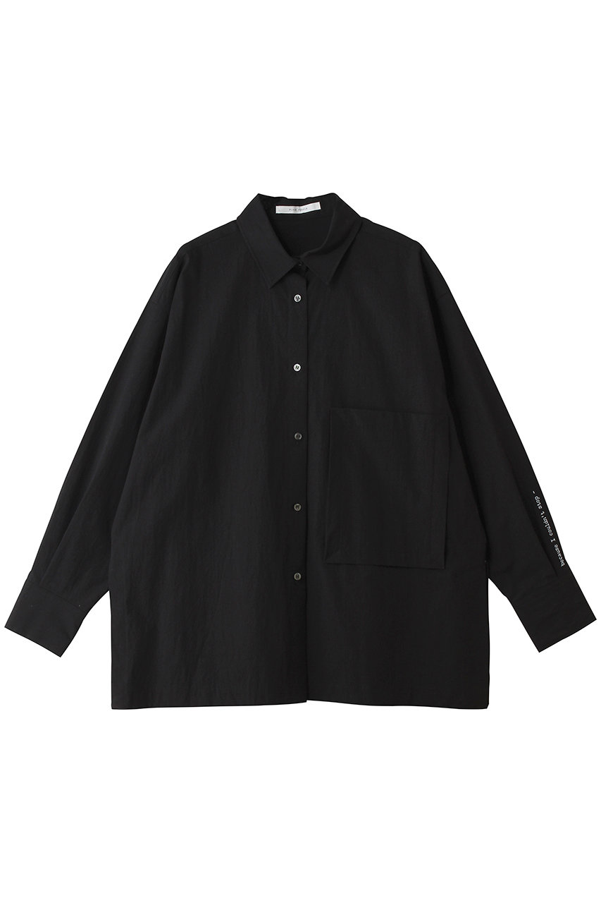 プレインピープル/PLAIN PEOPLEのオーガニックコットンクレボンオーバーサイズシャツ(ブラック/A1561FB 356)