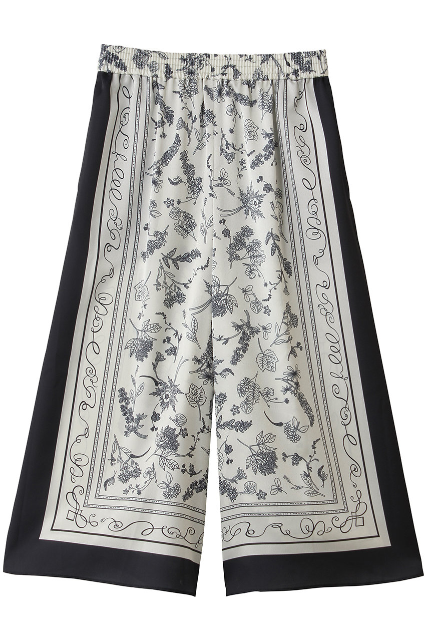 プレインピープル/PLAIN PEOPLEのパネルプリントフレアパンツ(オフホワイト×ブラック/A1561FP 311)