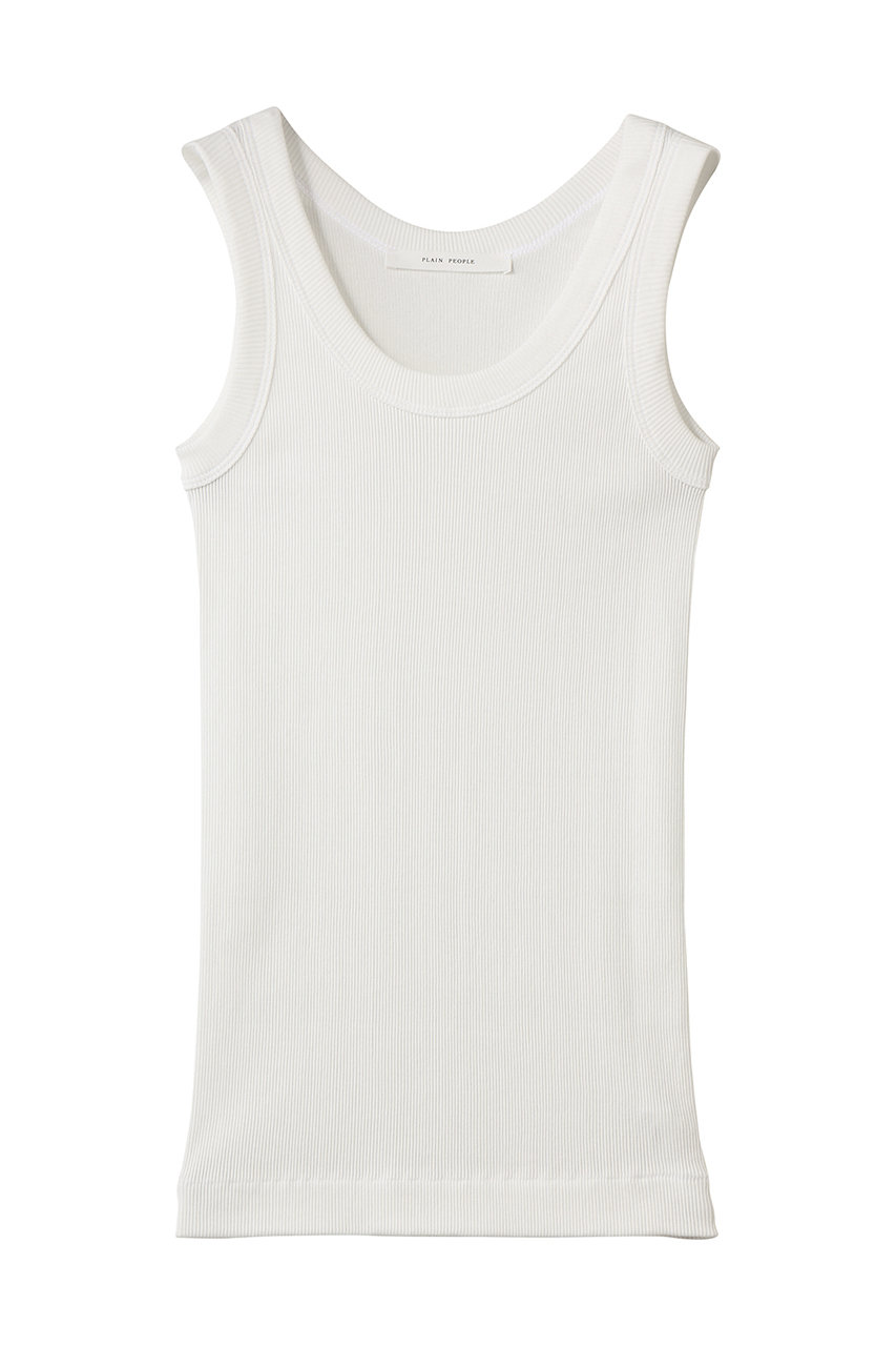 プレインピープル/PLAIN PEOPLEのギザコットンタンクトップ(ホワイト/A1561UTS214)