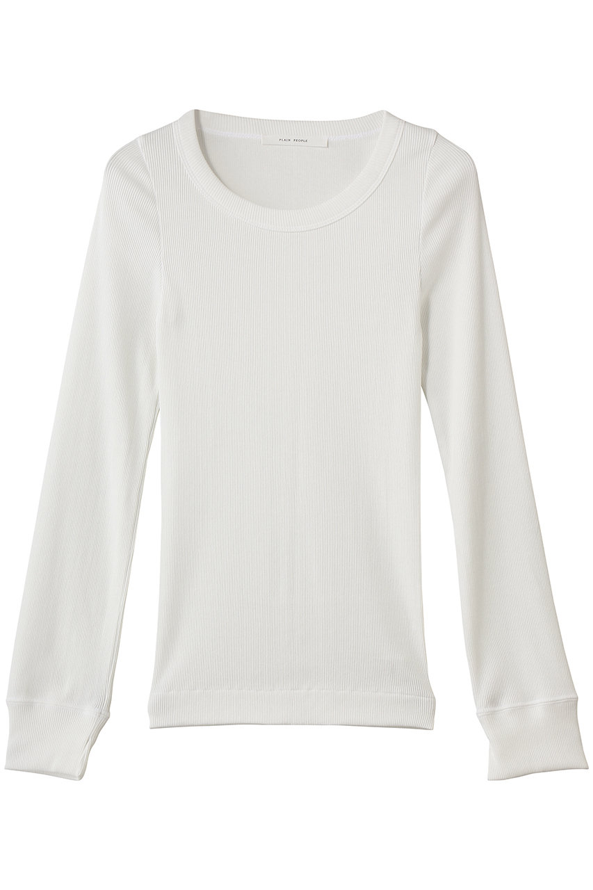 プレインピープル/PLAIN PEOPLEのギザコットンロングスリーブTシャツ(ホワイト/A1561UTS215)