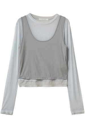 プレインピープル/PLAIN PEOPLEのシアーハイツイストフライスレイヤードトップス(110100/110103)