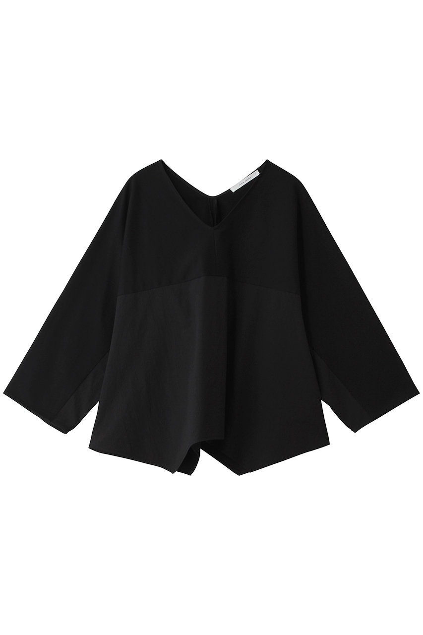 プレインピープル/PLAIN PEOPLEのオーガニックヘビージャージー切替ドルマンプルオーバー(ブラック×ブラック/A1561UTS359)