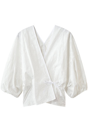 プレインピープル/PLAIN PEOPLEの塩縮プリントカシュクールブラウス(110400/110403)